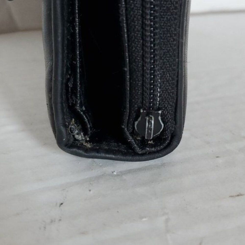 Buxton Black Leather Wallet Card Holder ID Coin Change Purse Women's Woman's - Picture 6 of 16